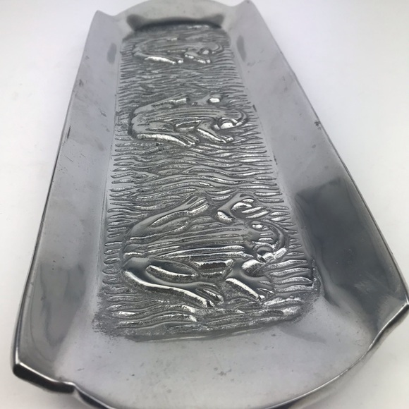 Frog Aluminum Serving Tray 3 Frogs Rectangle 15.5 X 5.5" - Picture 6 of 6